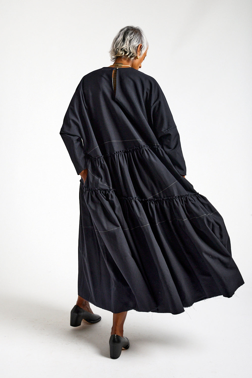 Weird Tiered Dress in Midnight