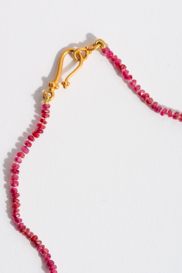 22K Small Ruby Beads Strand