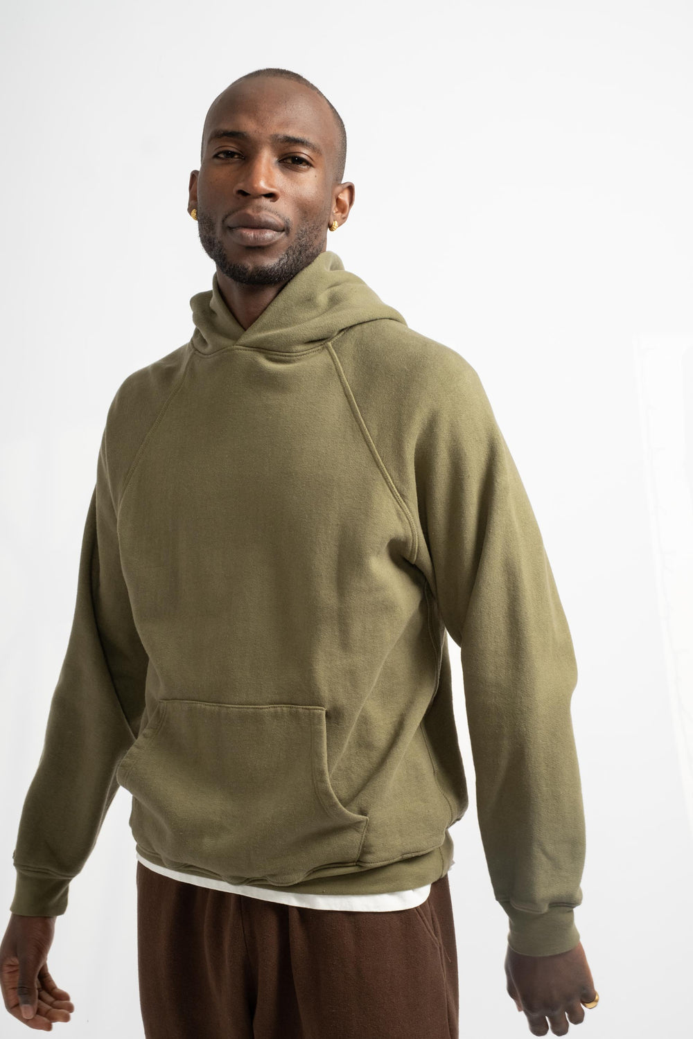 The Men's Hooded Sweatshirt in Olive