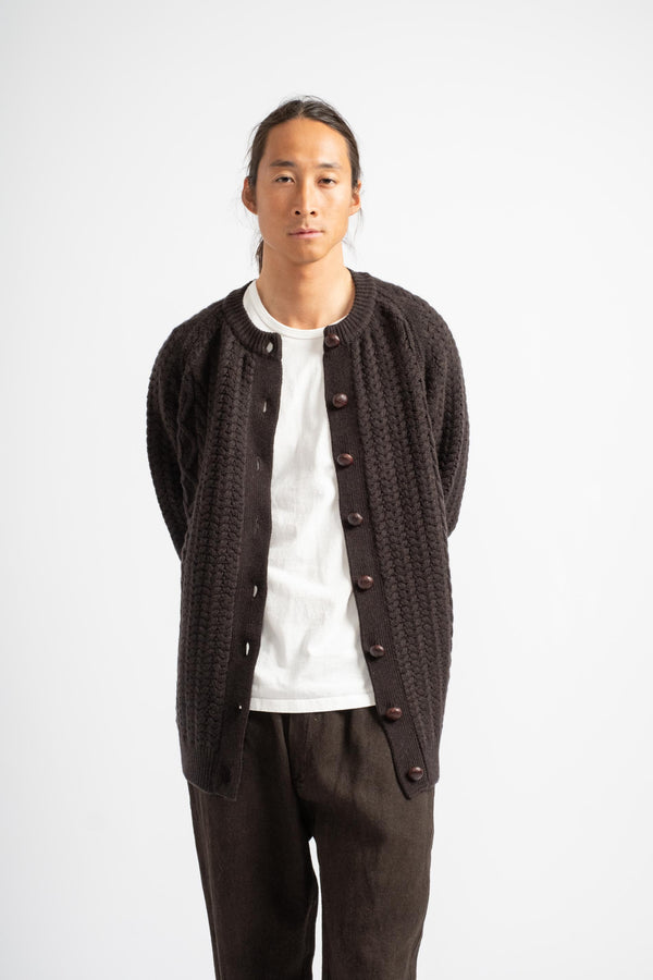 The Cable Cardigan in Ebony