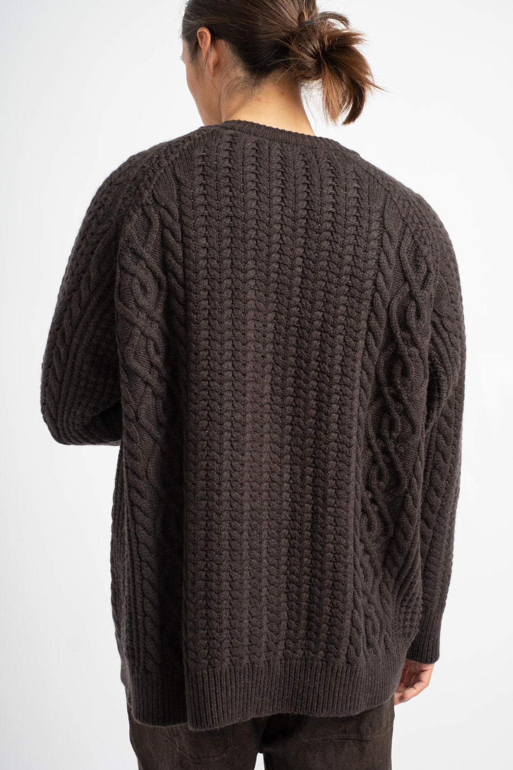 The Cable Cardigan in Ebony