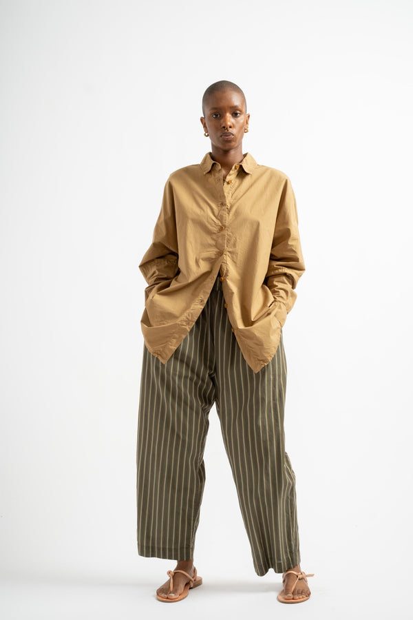 The Elastic Pant in Deadstock Green Stripe