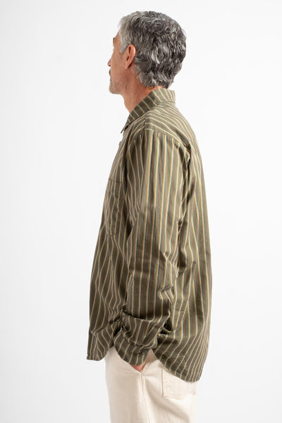 The Men's Shirt in Deadstock Green Stripe