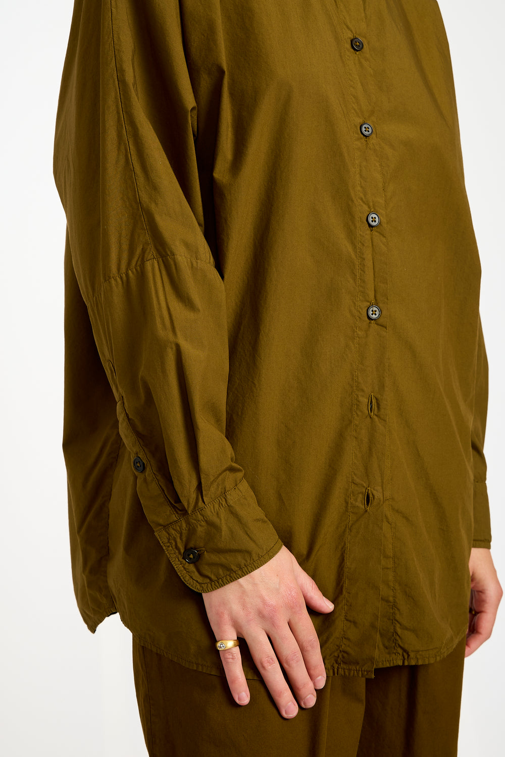 The Oversized Shirt in Dark Olive