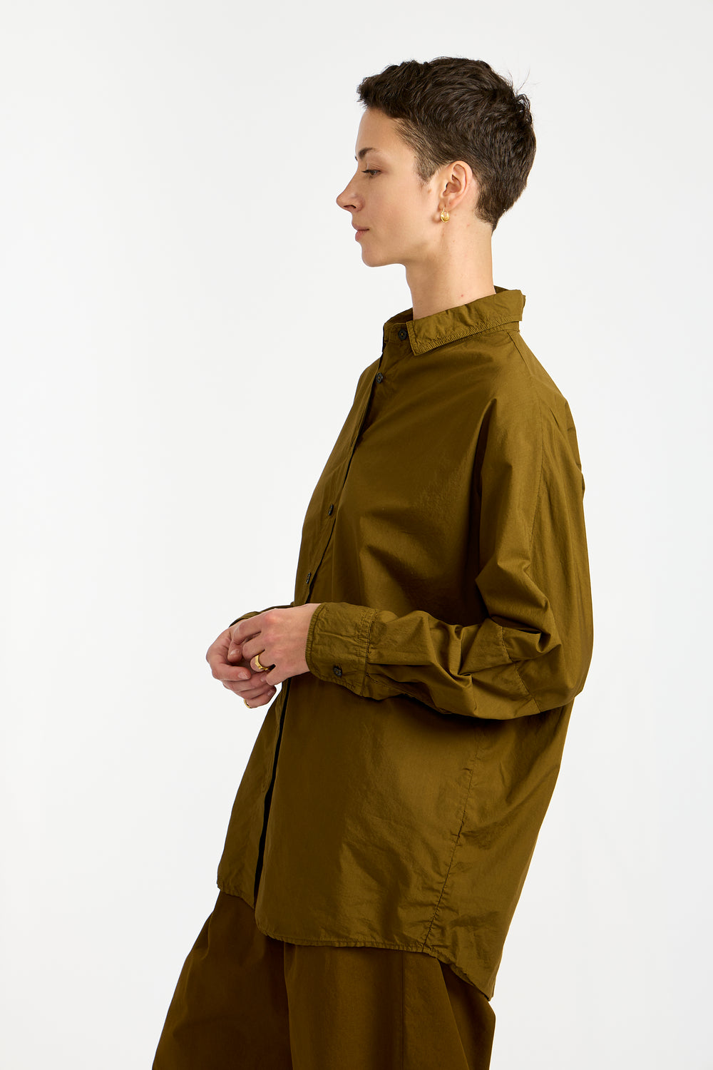 The Oversized Shirt in Dark Olive
