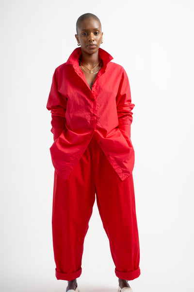 The Oversized Shirt in Rouge