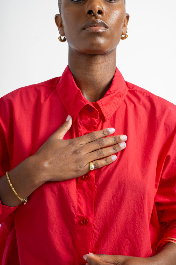 The Oversized Shirt in Rouge