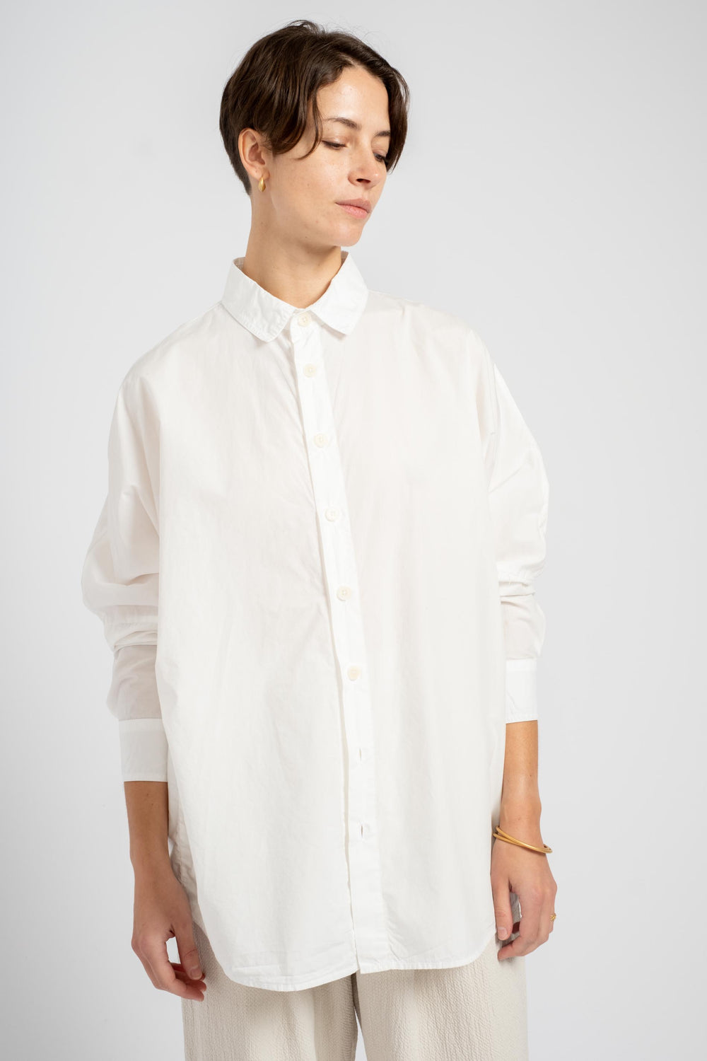 The Oversized Shirt in White Cotton Poplin