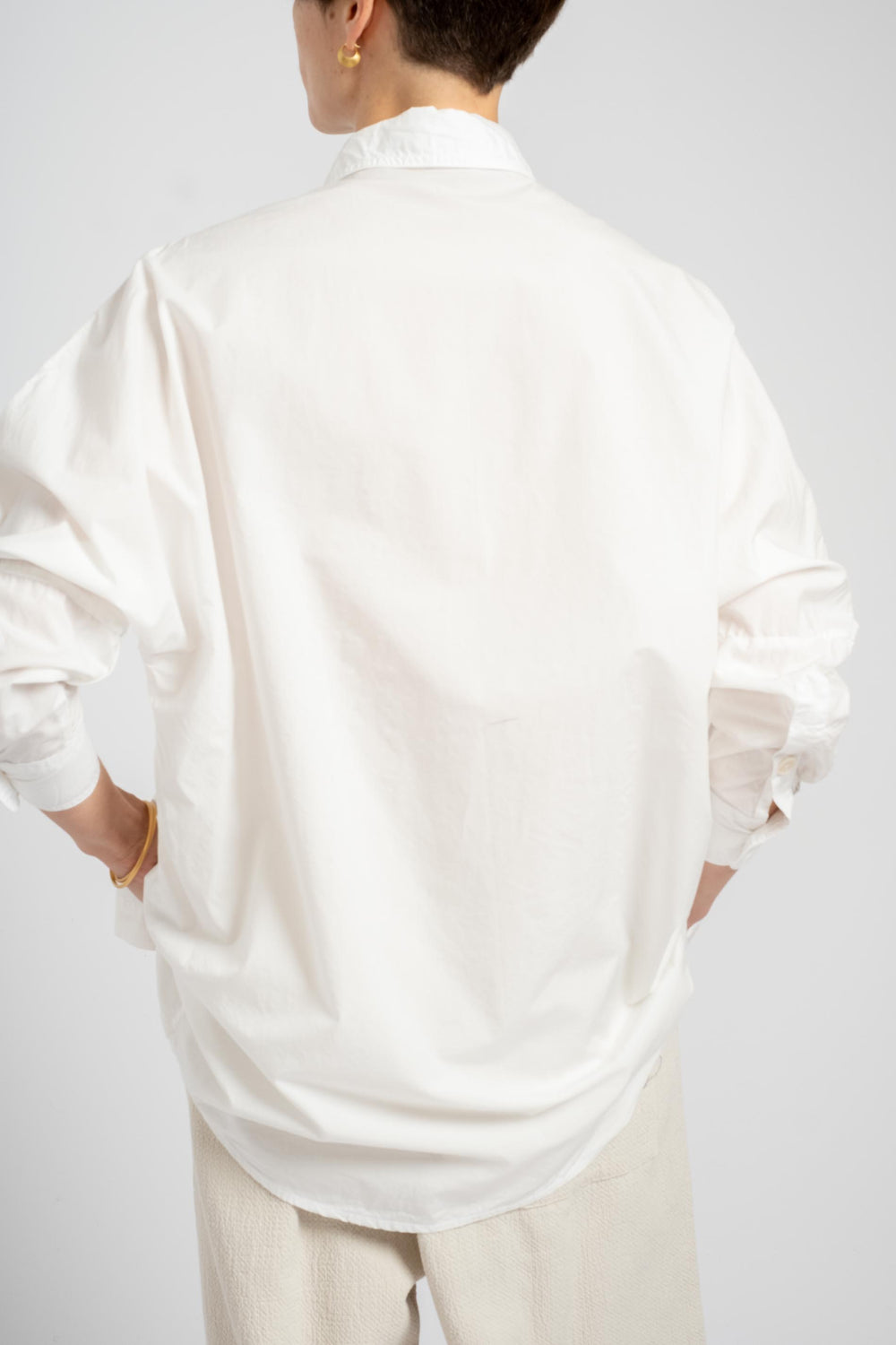 The Oversized Shirt in White Cotton Poplin