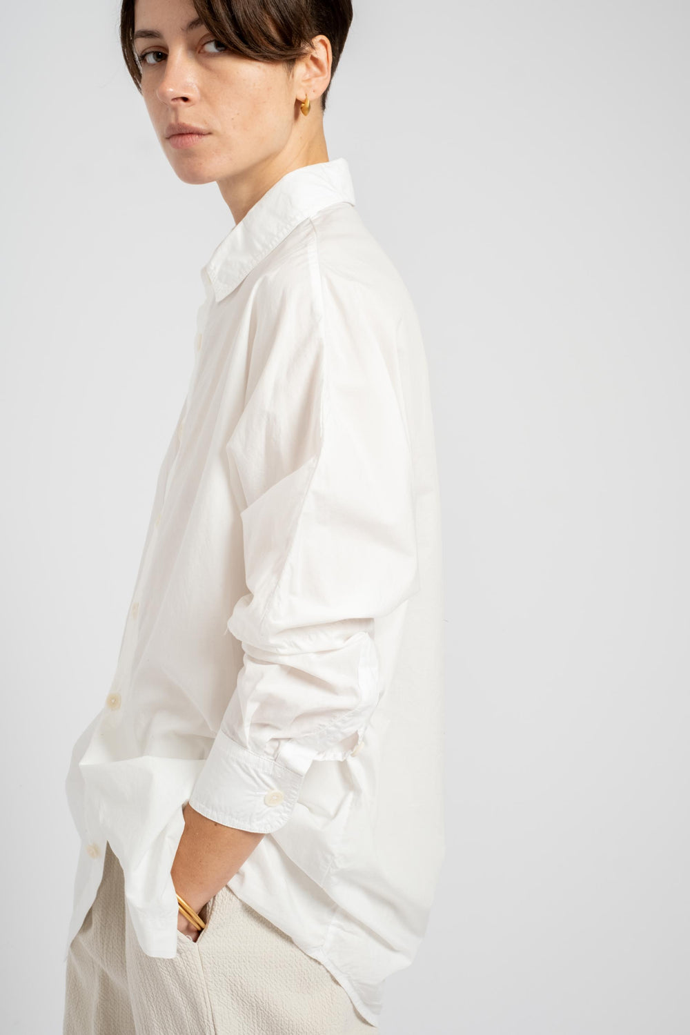 The Oversized Shirt in White Cotton Poplin