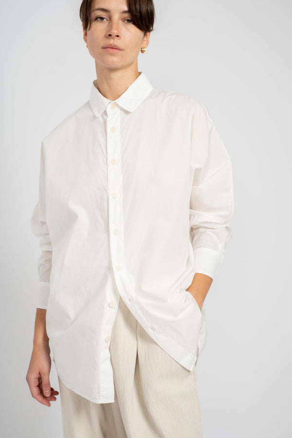 The Oversized Shirt in White Cotton Poplin