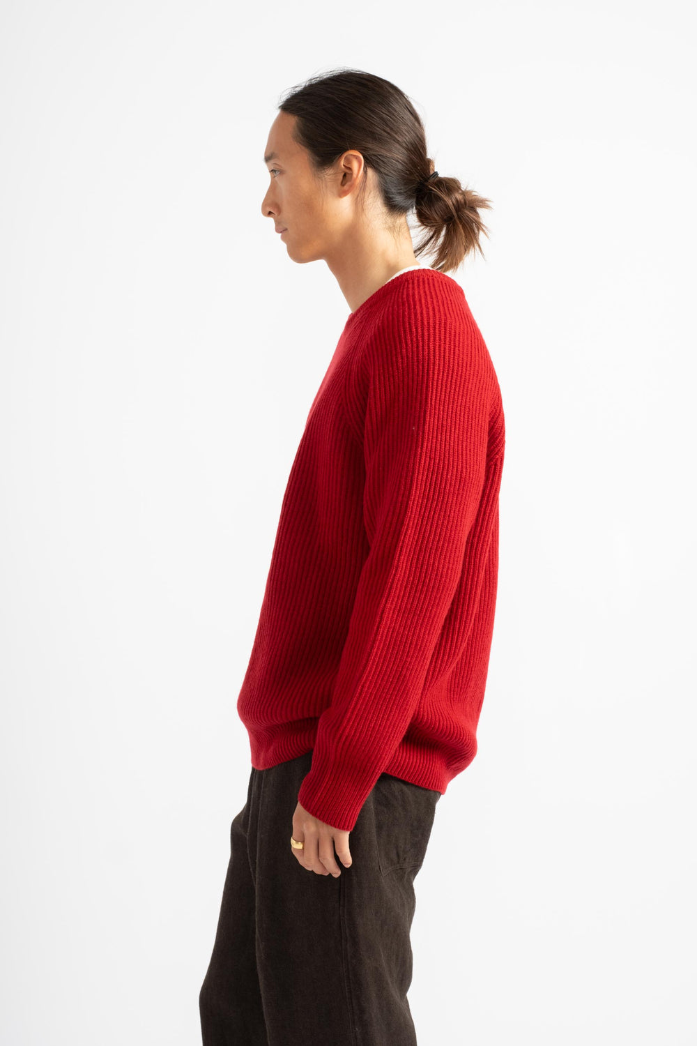 The Ribbed Crewneck in Garnet