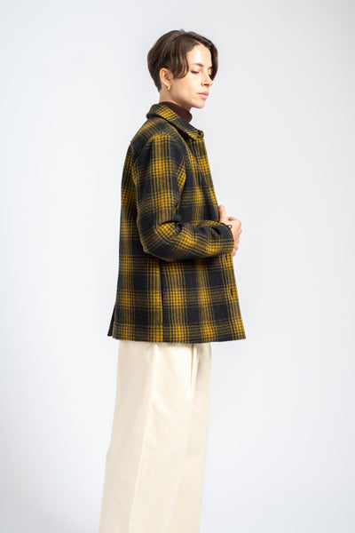 The Shirt Jacket in Deadstock Plaid Wool