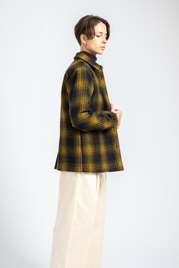 The Shirt Jacket in Deadstock Plaid Wool