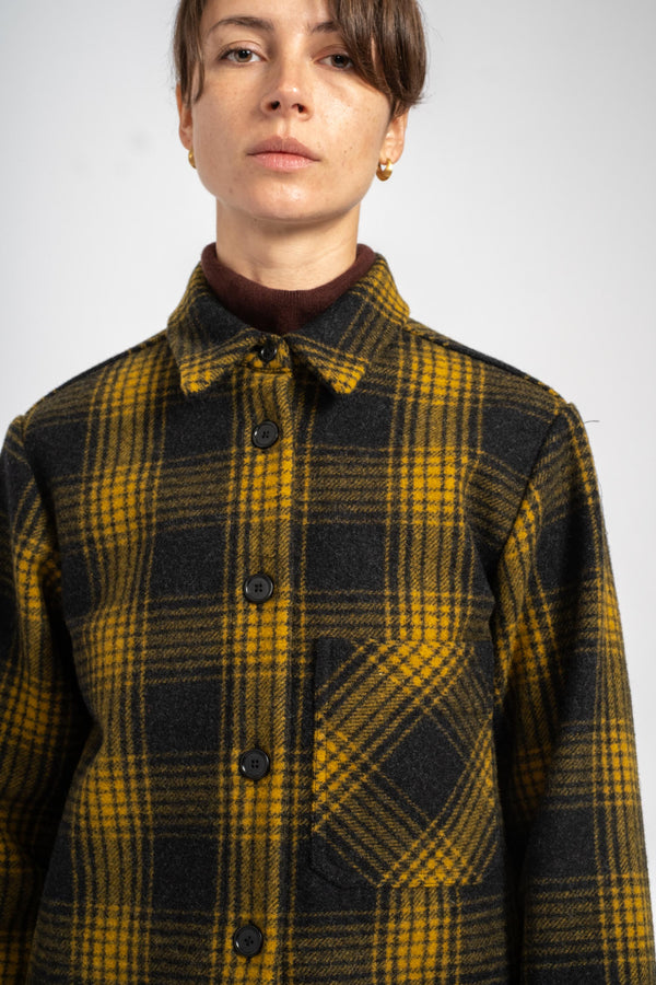 The Shirt Jacket in Deadstock Plaid Wool