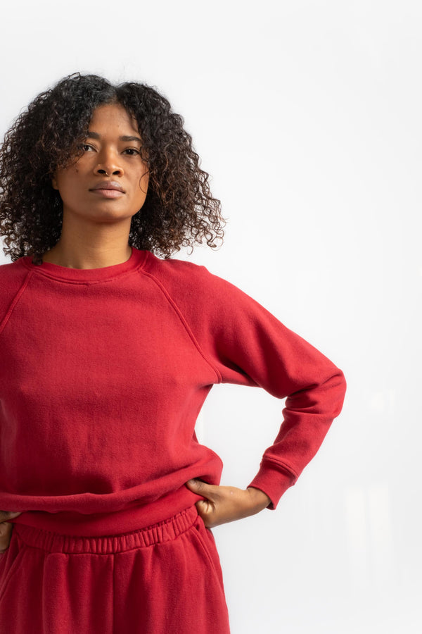 The Women's Crewneck Sweatshirt in Garnet