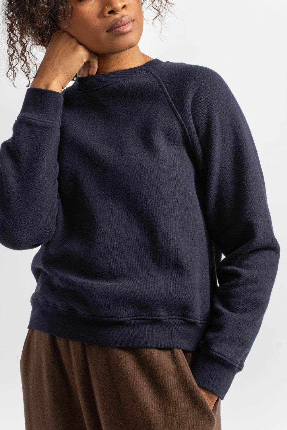 The Women's Crewneck Sweatshirt in Dark Navy