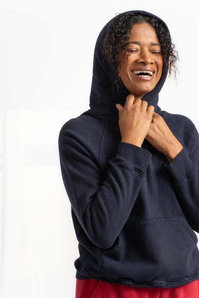 The Women's Hooded Sweatshirt in Dark Navy