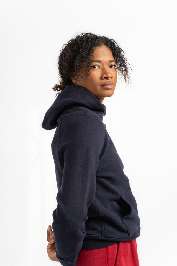 The Women's Hooded Sweatshirt in Dark Navy