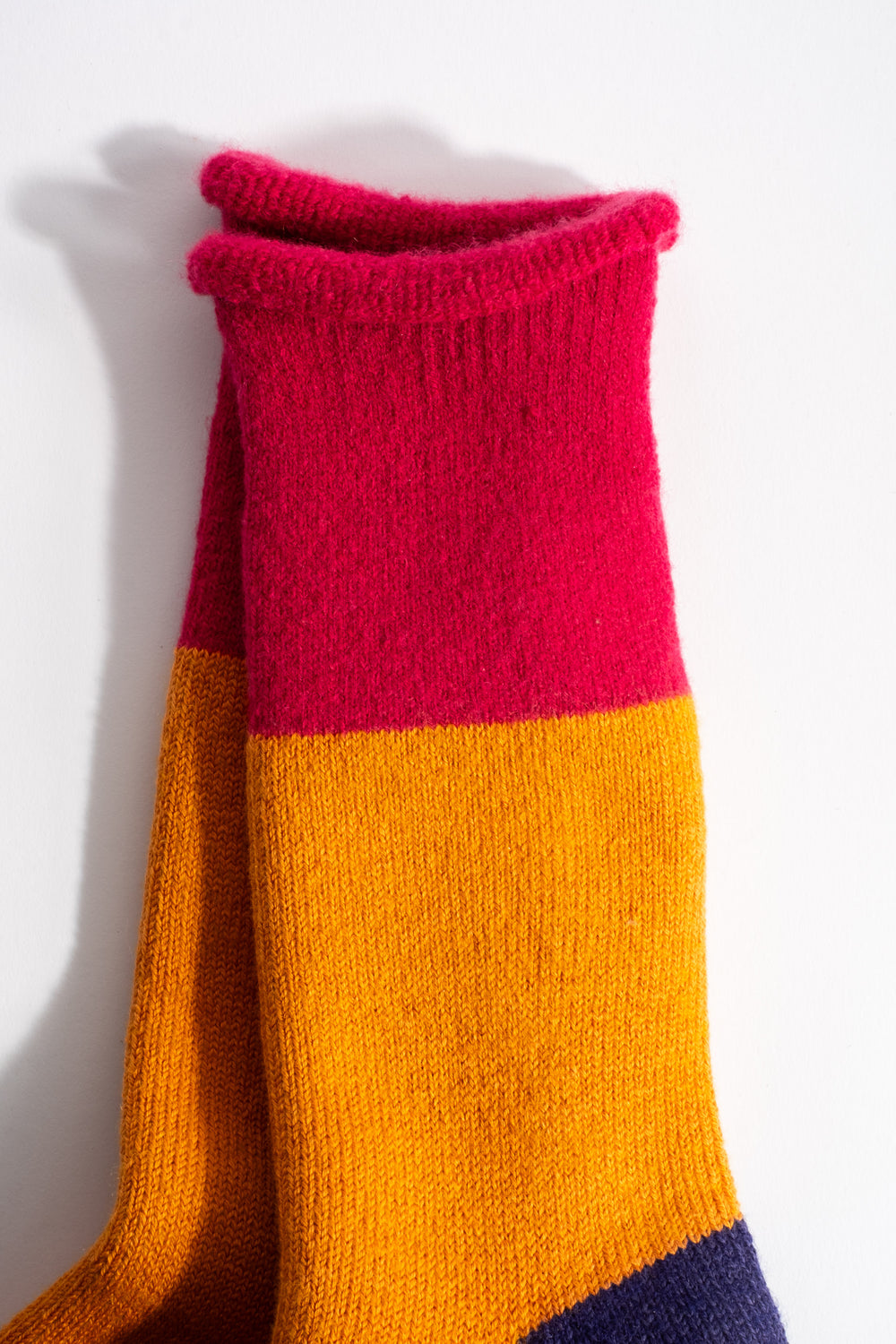 Chunky Pile Boot Sock in Pink + Orange