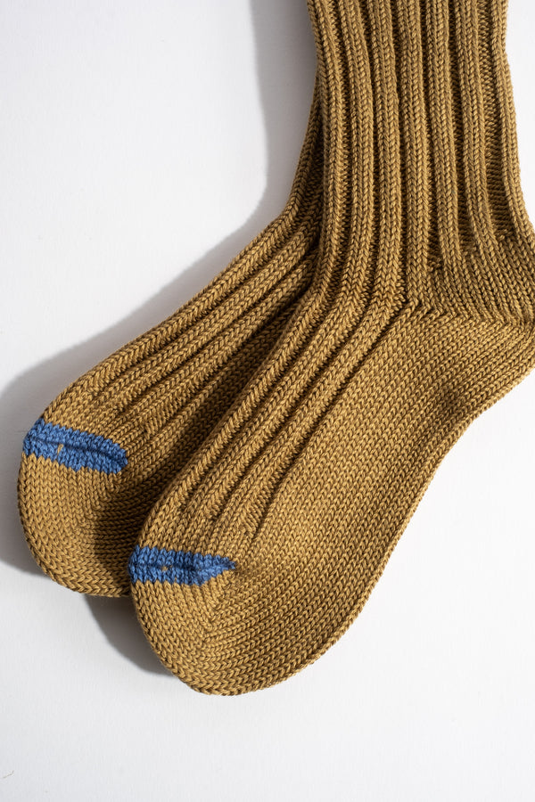 Chunky Ribbed Crew Sock in Olive