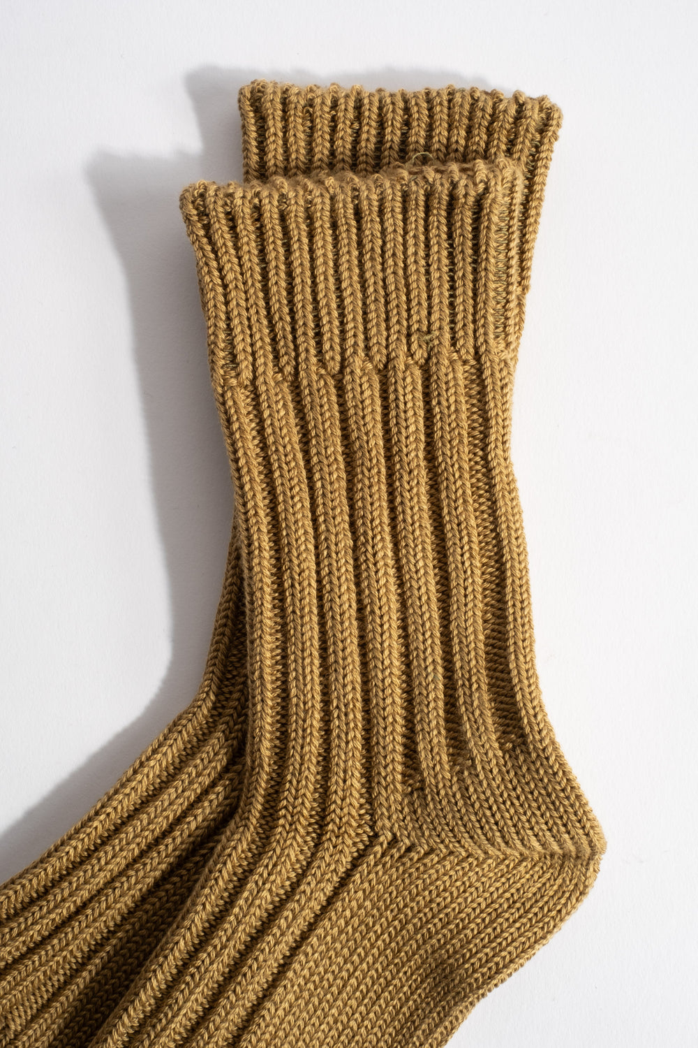 Chunky Ribbed Crew Sock in Olive