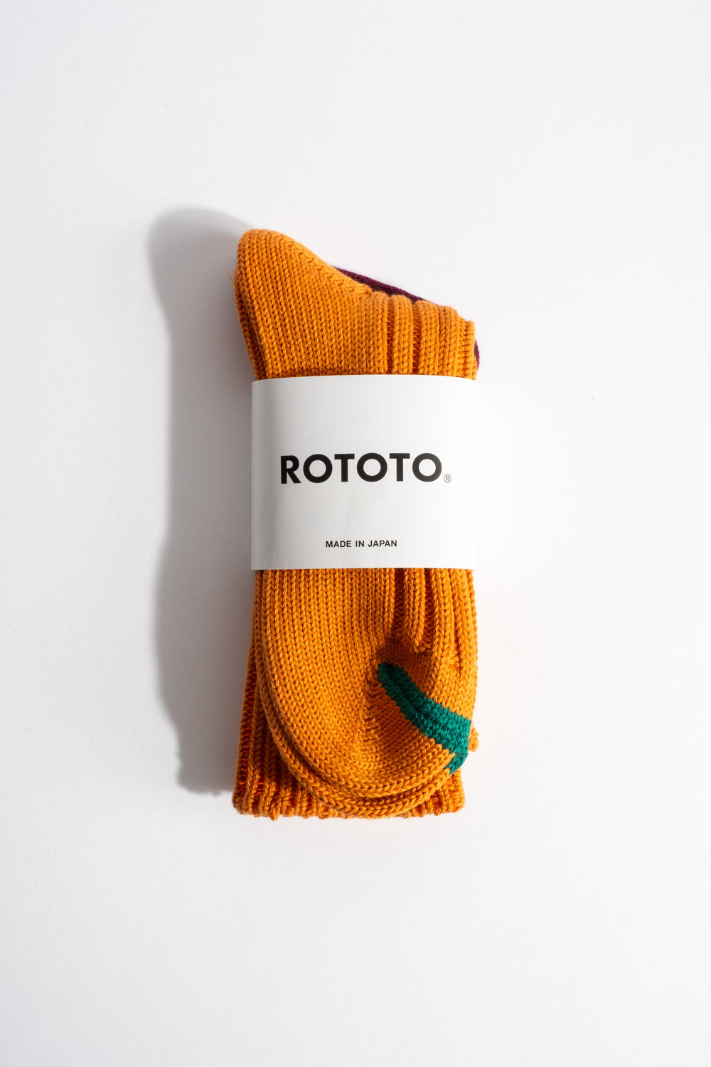 Chunky Ribbed Crew Sock in Orange Peel