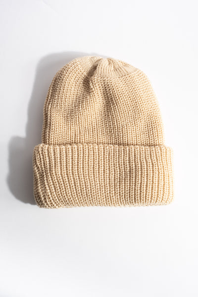 Cozy Chunky Beanie in Raw Beige