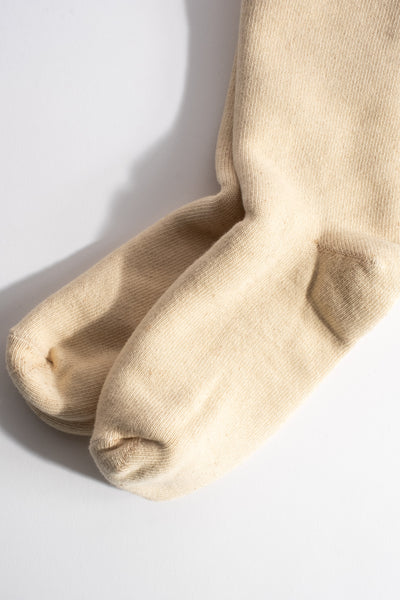 Double Face Cozy Sleeping Sock in Ivory + Beige