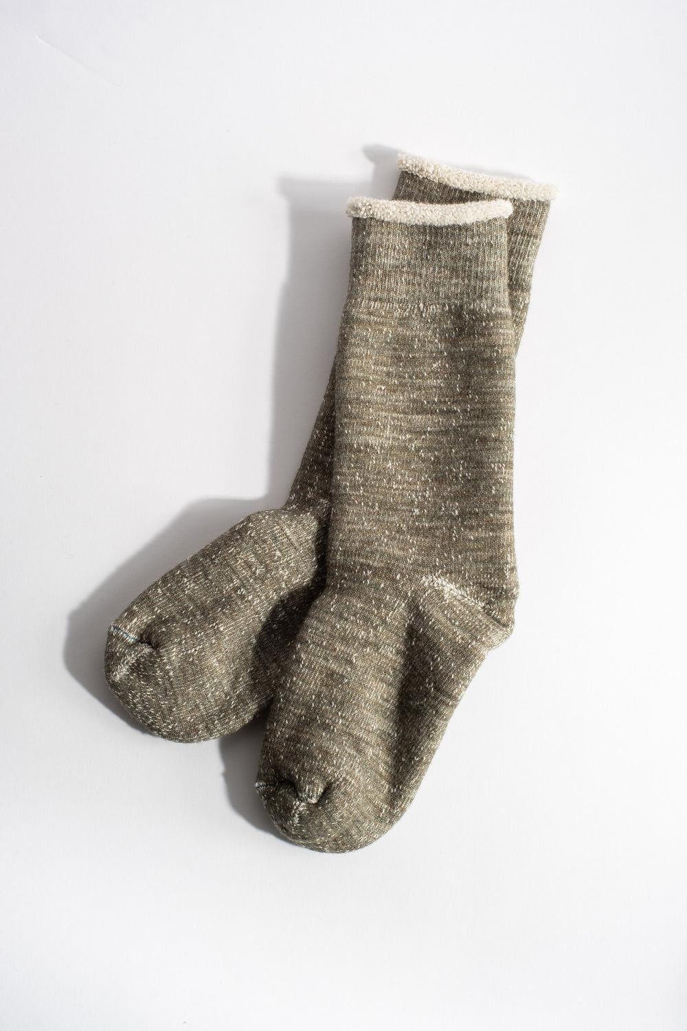 Double Face Crew Sock in Army Green