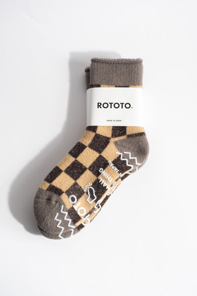 Pile Room Socks in Grey Checkerboard