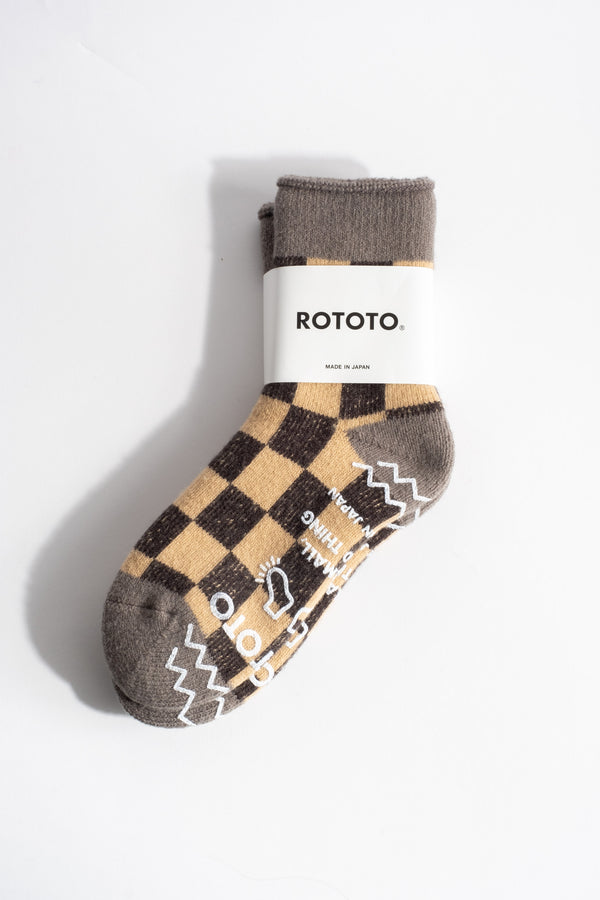 Pile Room Socks in Grey Checkerboard