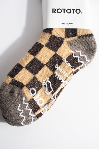 Pile Room Socks in Grey Checkerboard