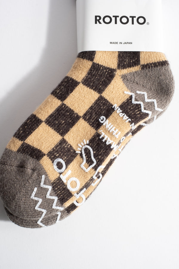 Pile Room Socks in Grey Checkerboard