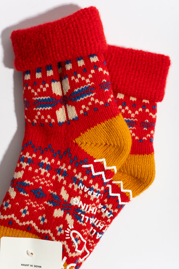 Comfy Room Snowflake Sock in Red