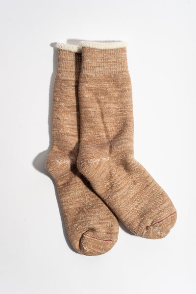 Double Face Crew Sock in Camel