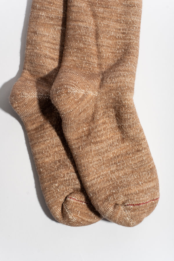 Double Face Crew Sock in Camel