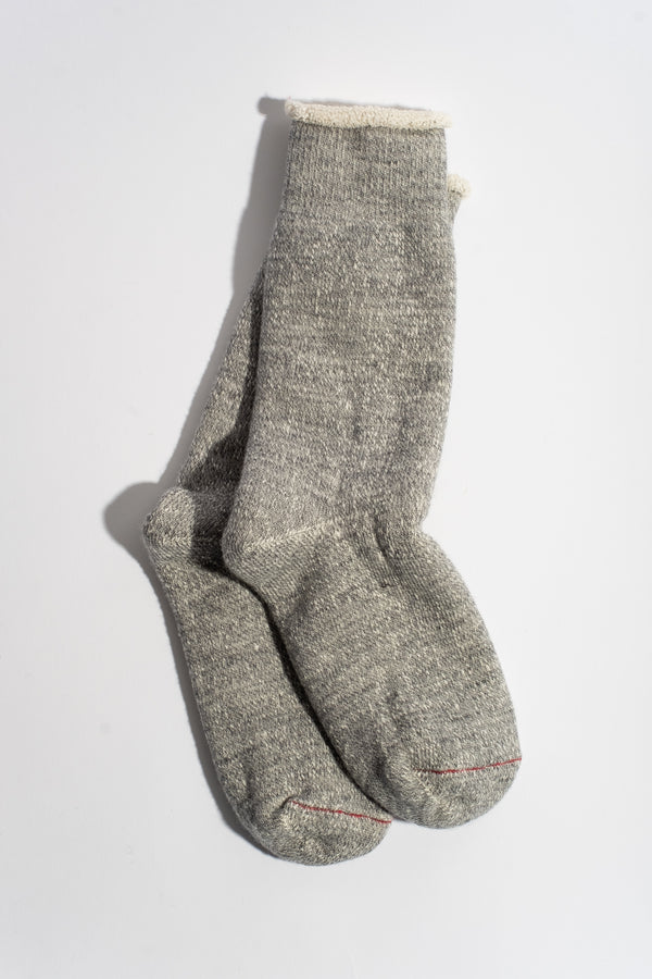 Double Face Crew Sock in Medium Gray