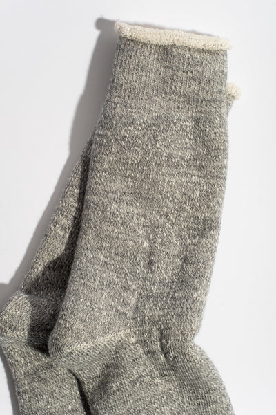 Double Face Crew Sock in Medium Gray