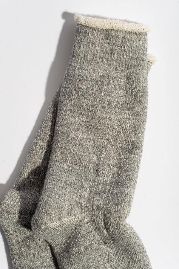Double Face Crew Sock in Medium Gray