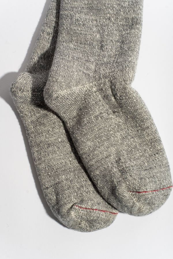 Double Face Crew Sock in Medium Gray