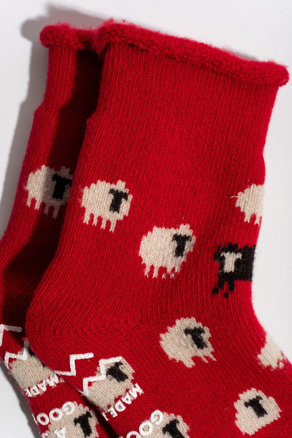 Pile Room Sheep Socks in Red