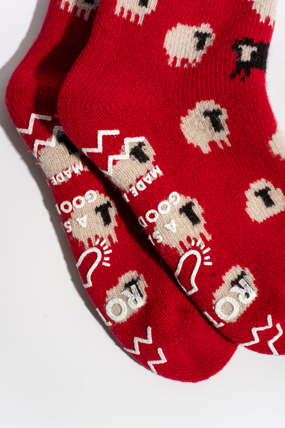 Pile Room Sheep Socks in Red