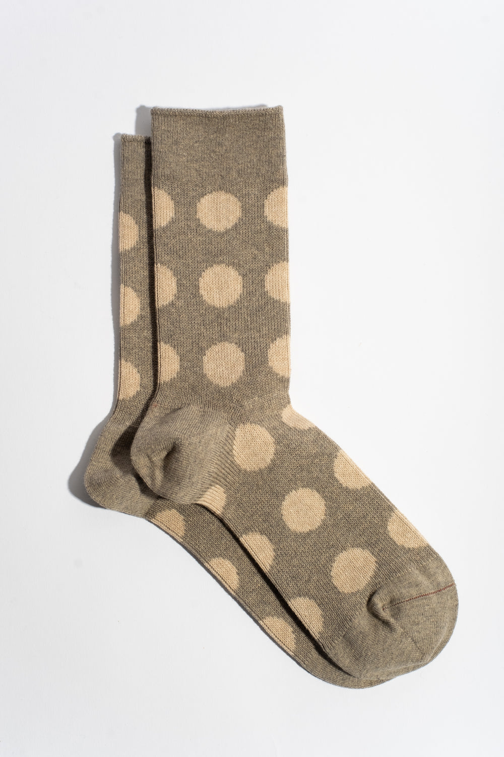 Porthole Dot Sock in Gray + Beige