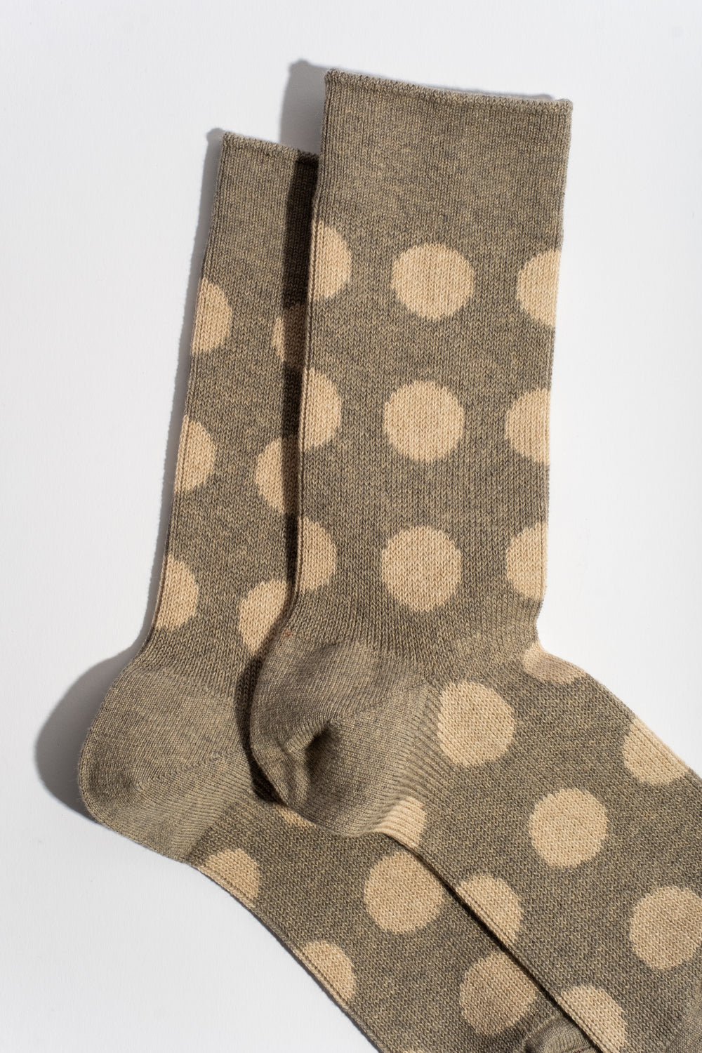 Porthole Dot Sock in Gray + Beige