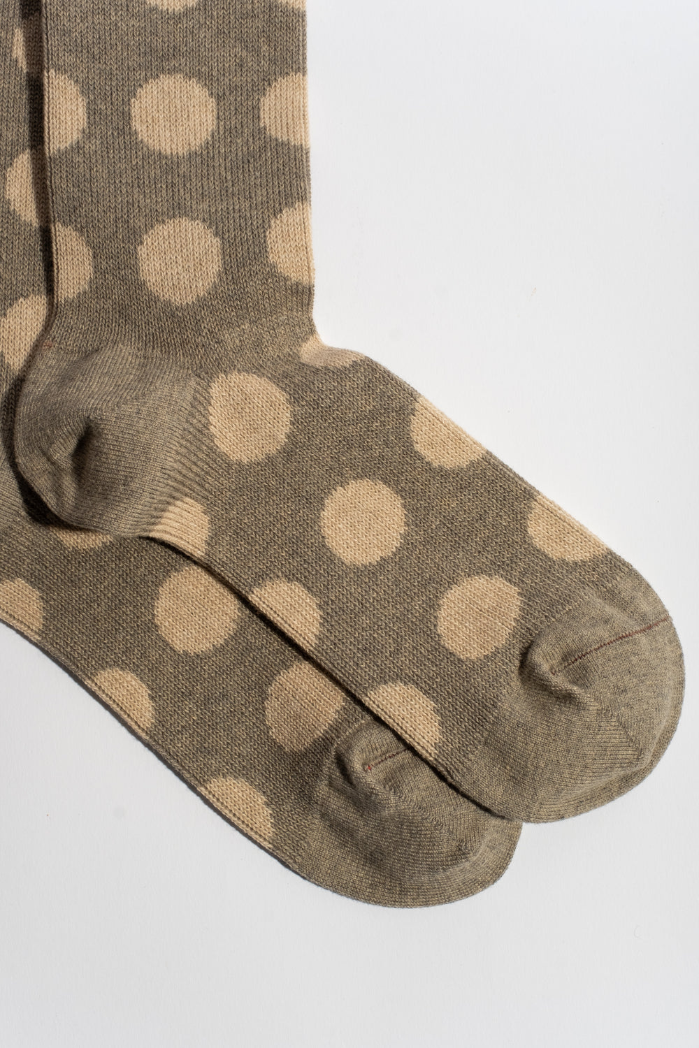 Porthole Dot Sock in Gray + Beige