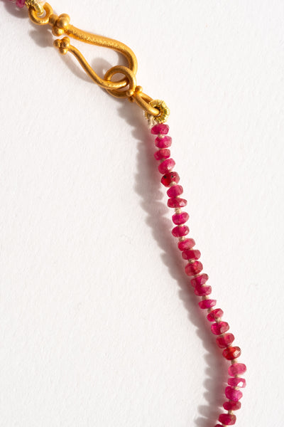 22k Small Ruby Beads Strand