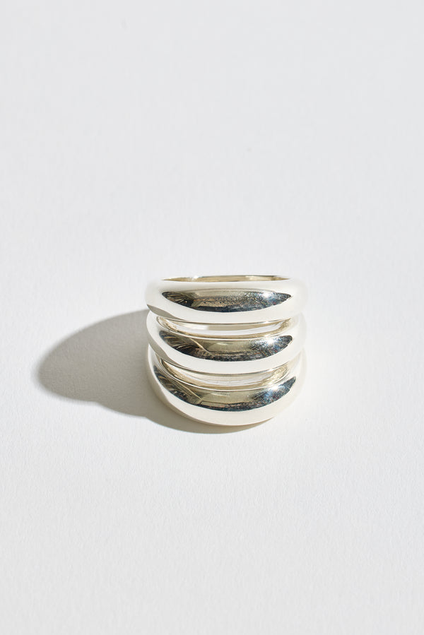 Large Time Ring in Silver