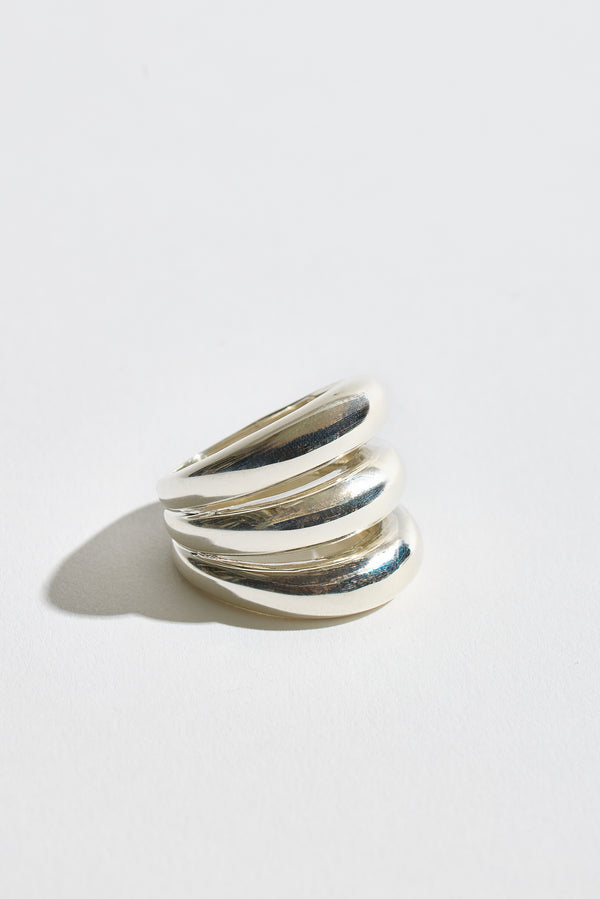 Large Time Ring in Silver