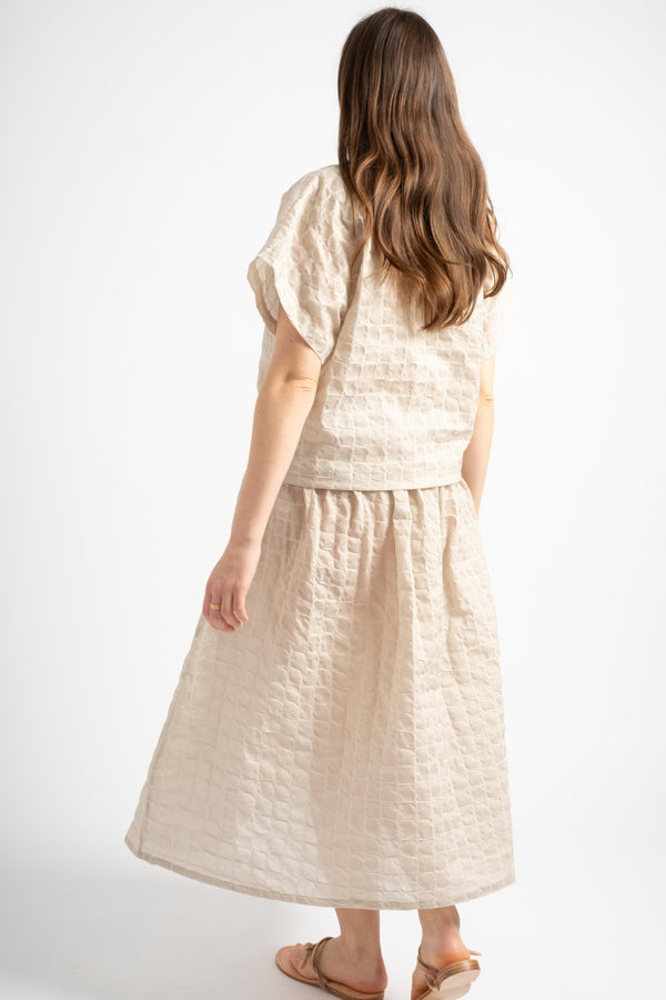 Ripple Finish Skirt in Beige